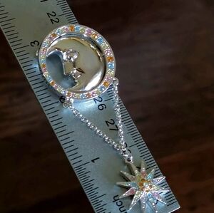 Nicky Butler Moon Star Designer Brooch Pin New 3" Signed NB RETIRED Crystal